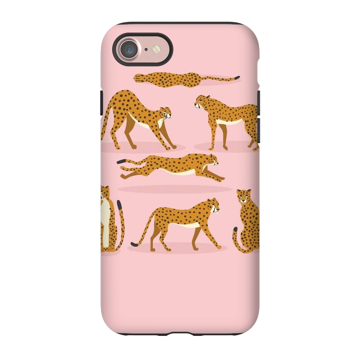 iPhone 7 StrongFit Cheetahs on pink  by Jelena Obradovic