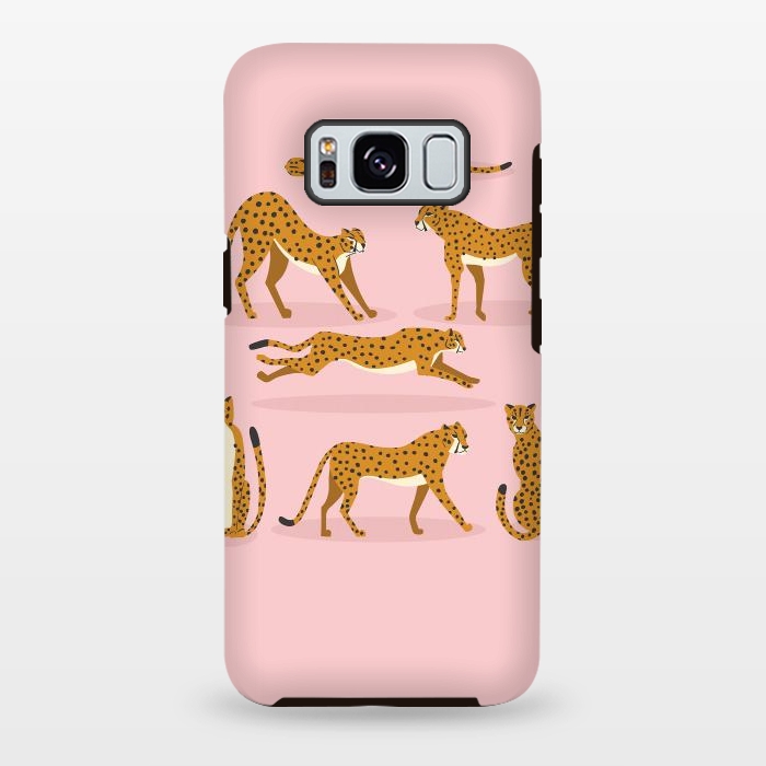 Galaxy S8 plus StrongFit Cheetahs on pink  by Jelena Obradovic