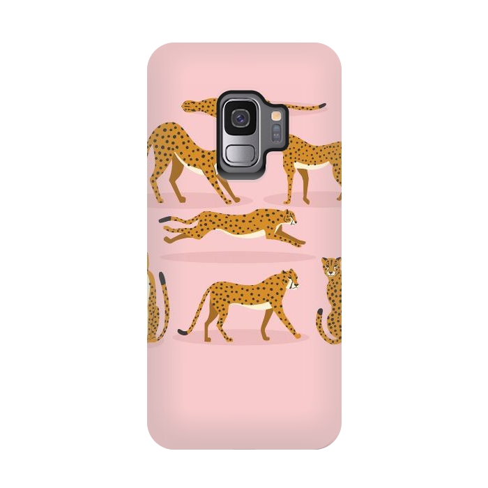 Galaxy S9 StrongFit Cheetahs on pink  by Jelena Obradovic