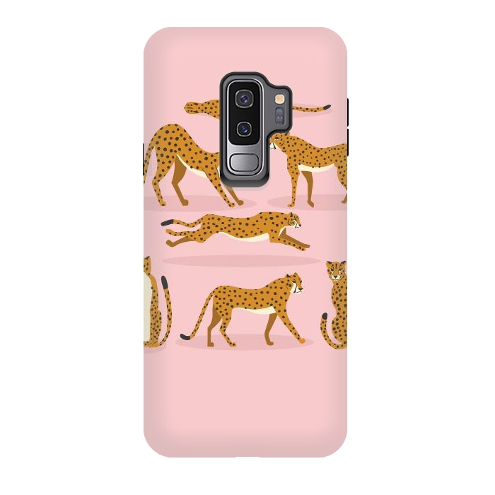 Galaxy S9 plus StrongFit Cheetahs on pink  by Jelena Obradovic