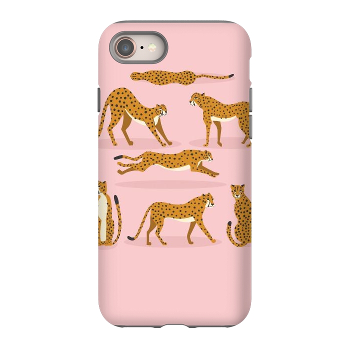 iPhone 8 StrongFit Cheetahs on pink  by Jelena Obradovic