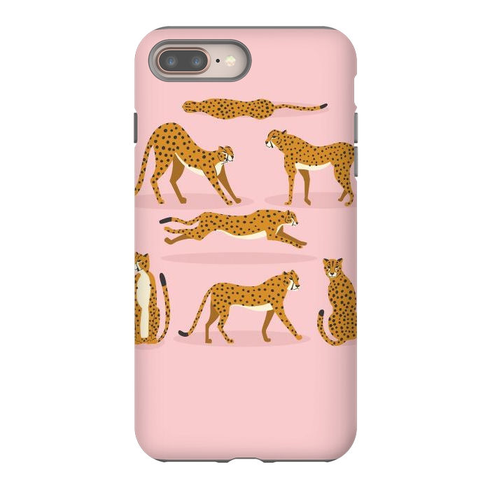 iPhone 8 plus StrongFit Cheetahs on pink  by Jelena Obradovic