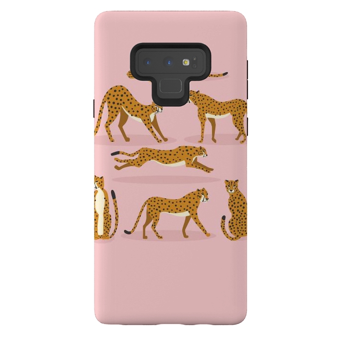 Galaxy Note 9 StrongFit Cheetahs on pink  by Jelena Obradovic