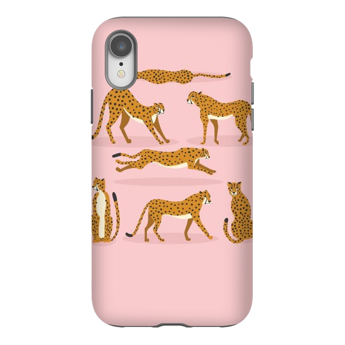iPhone Xr StrongFit Cheetahs on pink  by Jelena Obradovic
