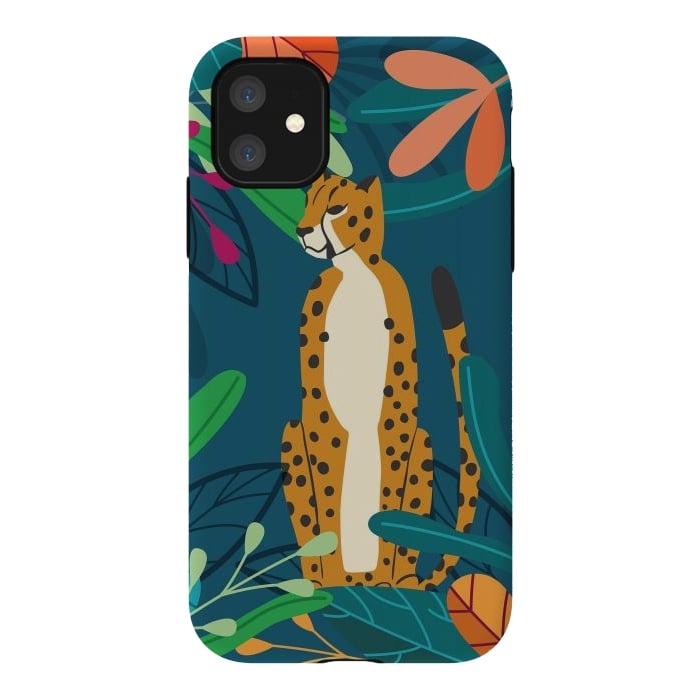 iPhone 11 StrongFit Cheetah chilling by Jelena Obradovic
