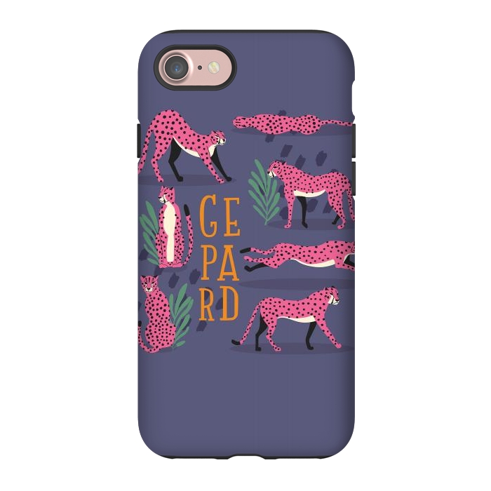 iPhone 7 StrongFit Cheetahs on purple by Jelena Obradovic