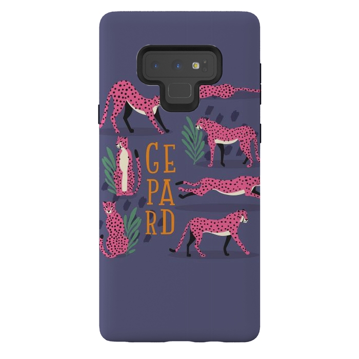 Galaxy Note 9 StrongFit Cheetahs on purple by Jelena Obradovic