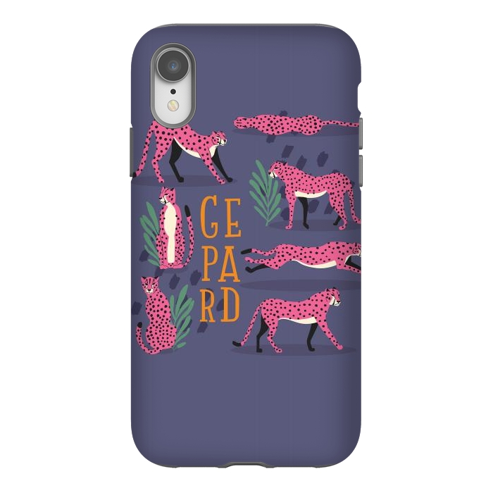 iPhone Xr StrongFit Cheetahs on purple by Jelena Obradovic