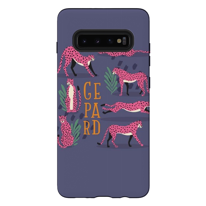 Galaxy S10 plus StrongFit Cheetahs on purple by Jelena Obradovic