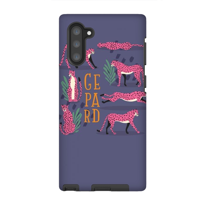 Galaxy Note 10 StrongFit Cheetahs on purple by Jelena Obradovic