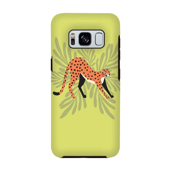 Galaxy S8 StrongFit Cheetah stretching mint by Jelena Obradovic