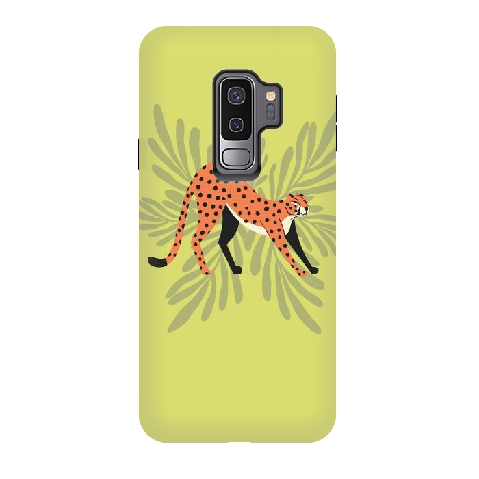 Galaxy S9 plus StrongFit Cheetah stretching mint by Jelena Obradovic