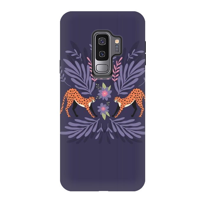 Galaxy S9 plus StrongFit Cheetahs pair purple by Jelena Obradovic