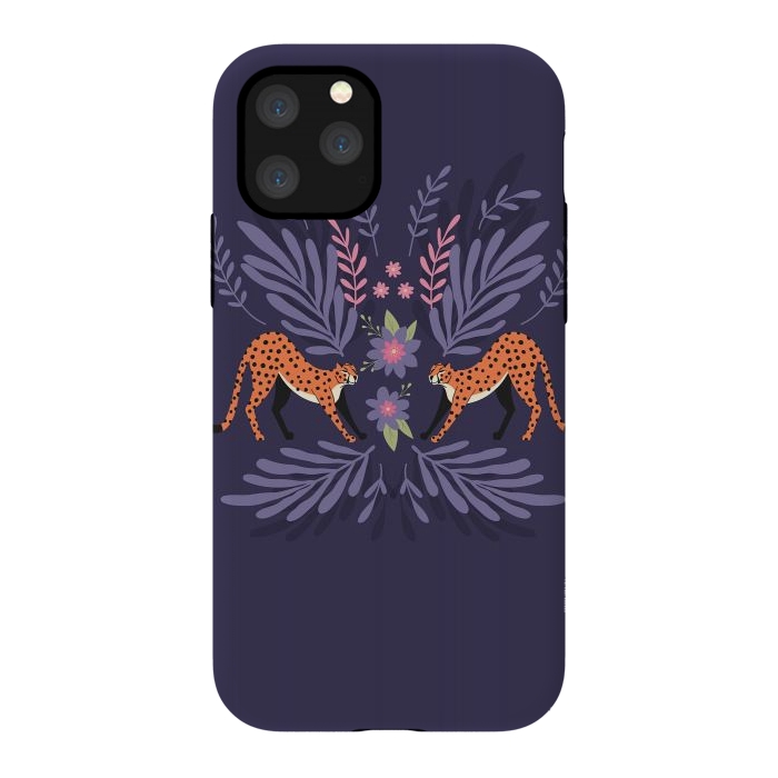 iPhone 11 Pro StrongFit Cheetahs pair purple by Jelena Obradovic