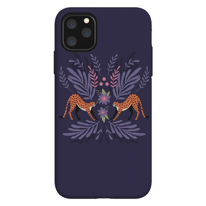 iPhone 11 Pro Max StrongFit Cheetahs pair purple by Jelena Obradovic