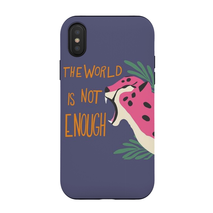 iPhone Xs / X StrongFit Cheetah - the world is not enough, purple by Jelena Obradovic
