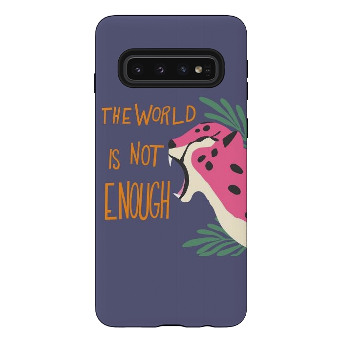 Galaxy S10 StrongFit Cheetah - the world is not enough, purple by Jelena Obradovic