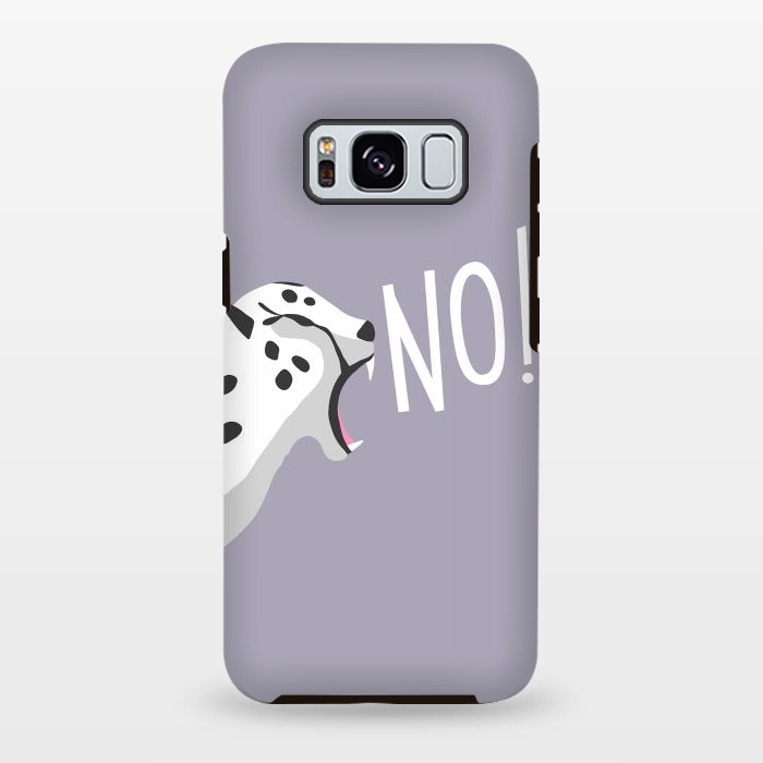 Galaxy S8 plus StrongFit Cheetah roaring NO, purple by Jelena Obradovic
