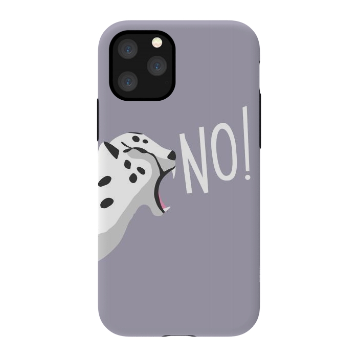 iPhone 11 Pro StrongFit Cheetah roaring NO, purple by Jelena Obradovic