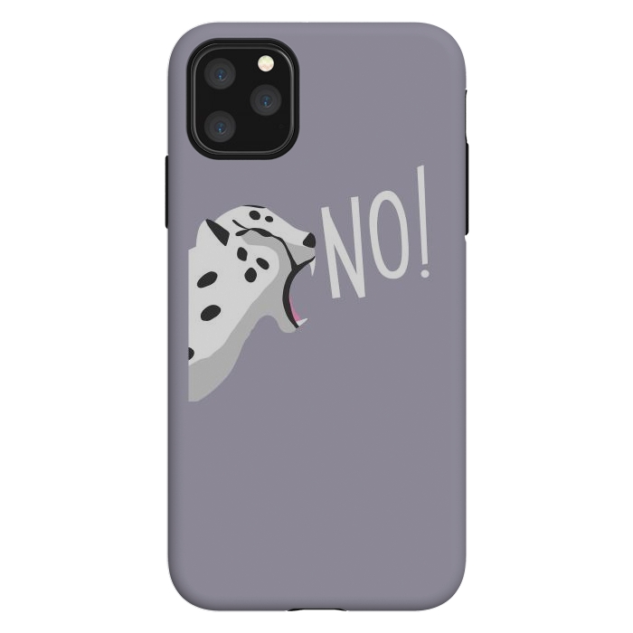 iPhone 11 Pro Max StrongFit Cheetah roaring NO, purple by Jelena Obradovic