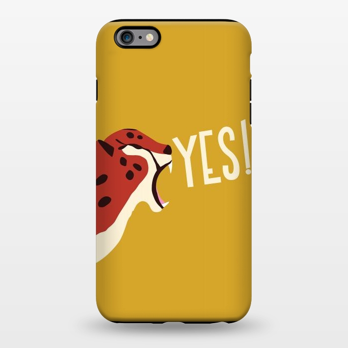iPhone 6/6s plus StrongFit Cheetah roaring YES, mustard by Jelena Obradovic