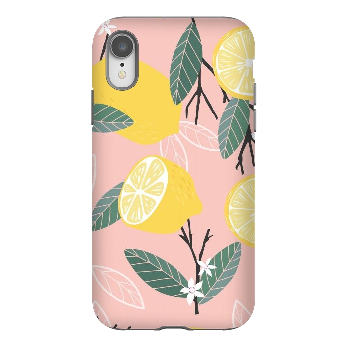 iPhone Xr StrongFit Lemon pattern 01 by Jelena Obradovic