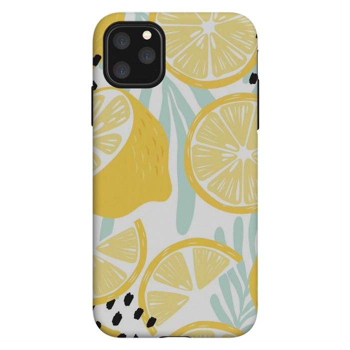iPhone 11 Pro Max StrongFit Lemon pattern 02 by Jelena Obradovic