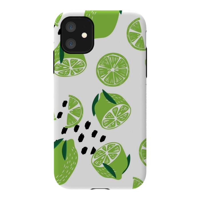 iPhone 11 StrongFit Lime pattern 01 by Jelena Obradovic