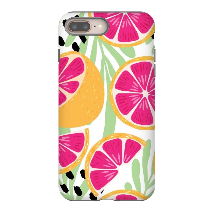 iPhone 8 plus StrongFit Grapefruit pattern 03 by Jelena Obradovic