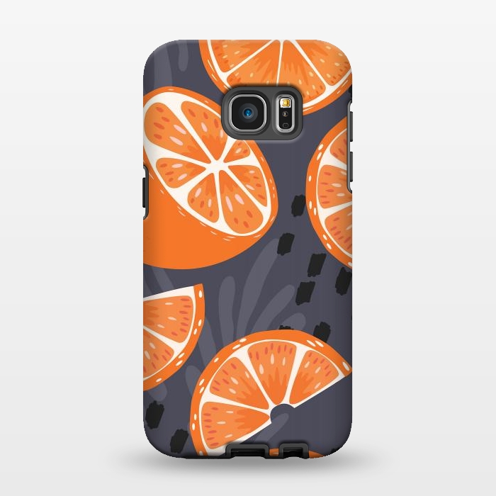 Galaxy S7 EDGE StrongFit Orange pattern 02 by Jelena Obradovic
