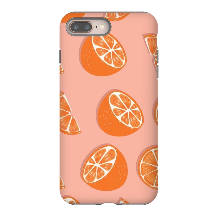 iPhone 7 plus StrongFit Orange pattern 03 by Jelena Obradovic