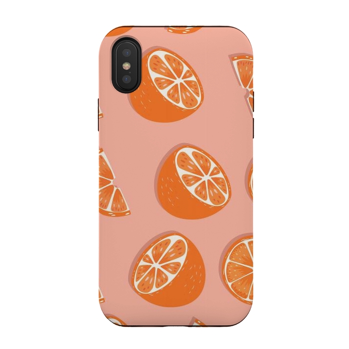 iPhone Xs / X StrongFit Orange pattern 03 by Jelena Obradovic