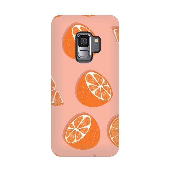 Galaxy S9 StrongFit Orange pattern 03 by Jelena Obradovic