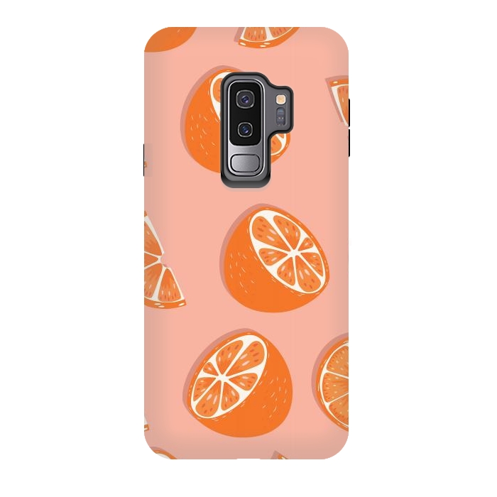 Galaxy S9 plus StrongFit Orange pattern 03 by Jelena Obradovic