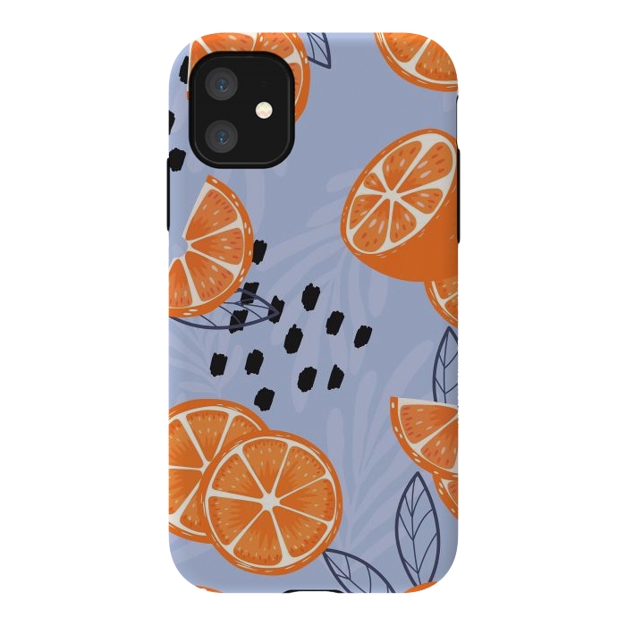 iPhone 11 StrongFit Orange pattern 04 by Jelena Obradovic