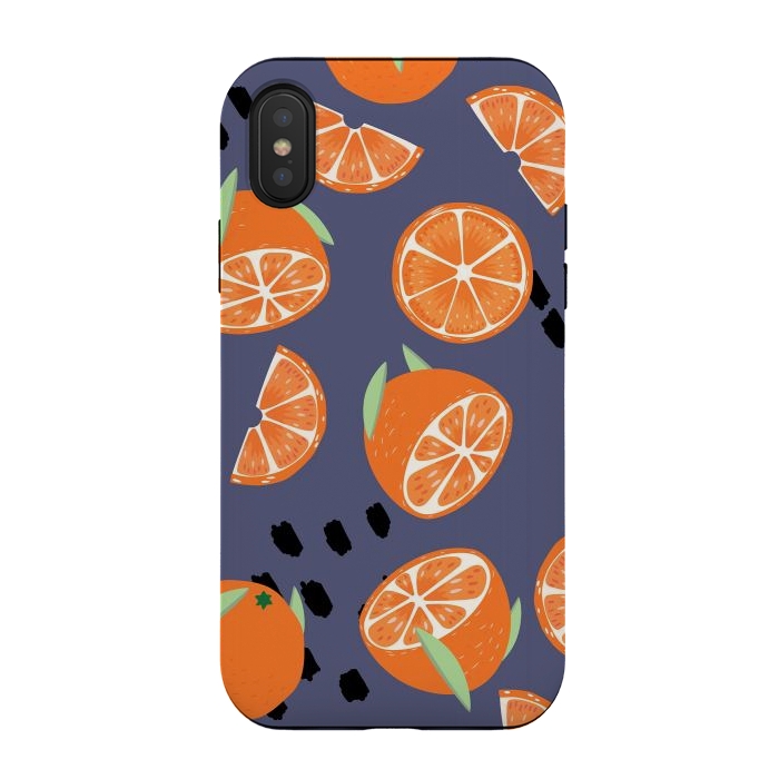 iPhone Xs / X StrongFit Orange pattern 05 by Jelena Obradovic