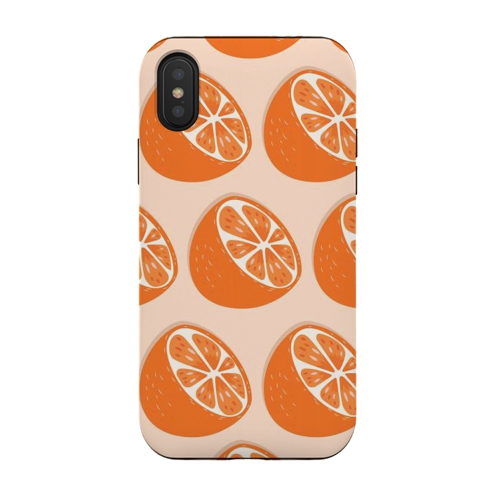 iPhone Xs / X StrongFit Orange pattern 07 by Jelena Obradovic