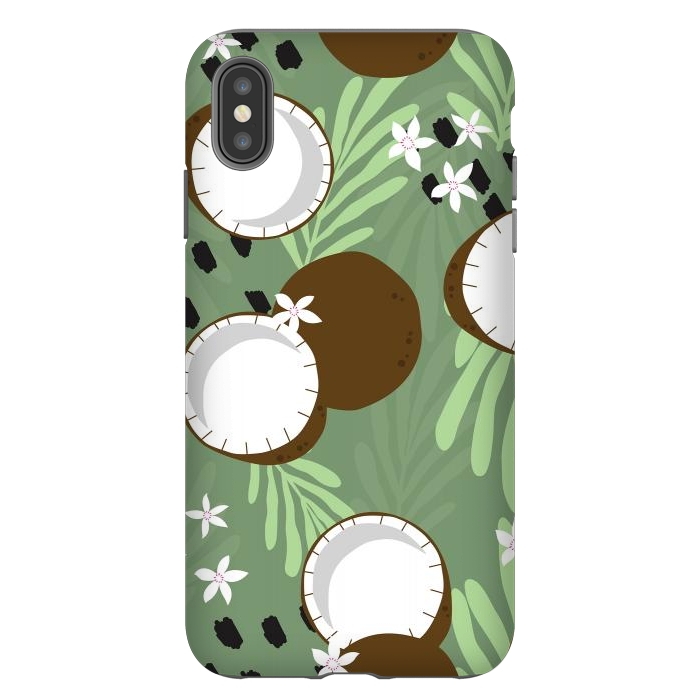 iPhone Xs Max StrongFit Coconut pattern 01 by Jelena Obradovic