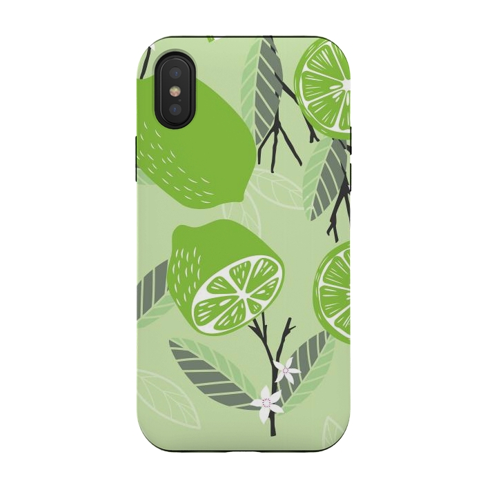iPhone Xs / X StrongFit Lime pattern 02 by Jelena Obradovic