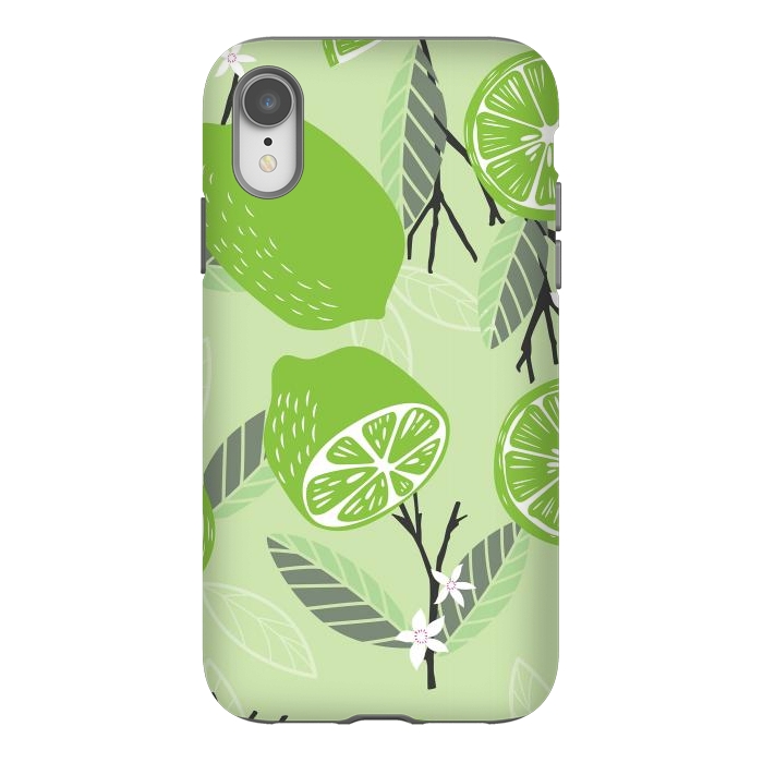 iPhone Xr StrongFit Lime pattern 02 by Jelena Obradovic