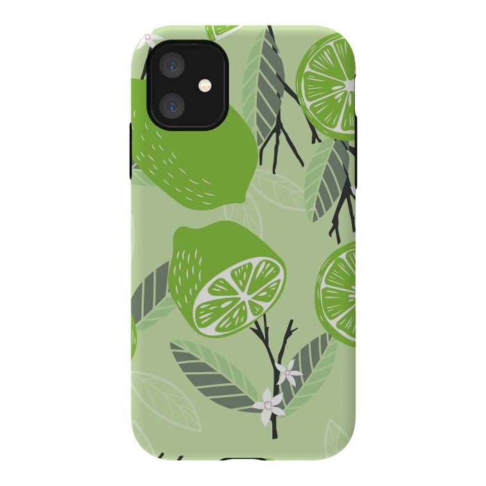iPhone 11 StrongFit Lime pattern 02 by Jelena Obradovic