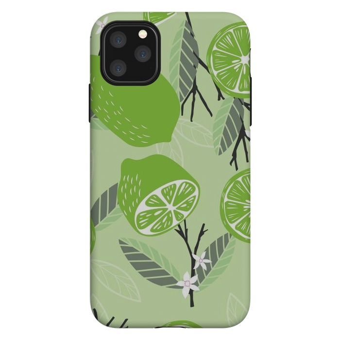 iPhone 11 Pro Max StrongFit Lime pattern 02 by Jelena Obradovic