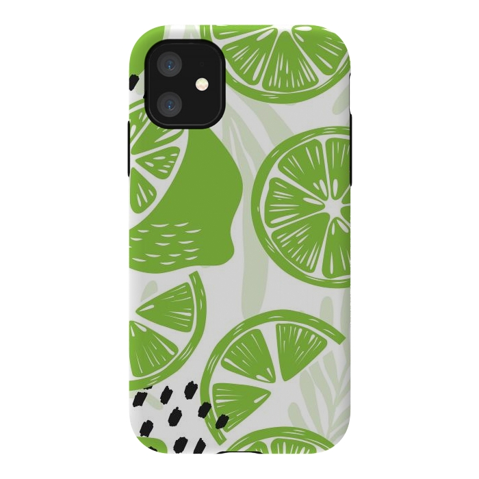 iPhone 11 StrongFit Lime pattern 03 by Jelena Obradovic
