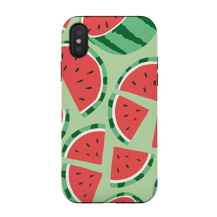 iPhone Xs / X StrongFit Watermelon pattern 01 by Jelena Obradovic