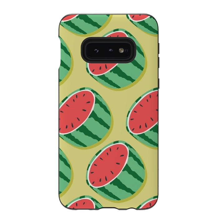 Galaxy S10e StrongFit Watermelon pattern 02 by Jelena Obradovic