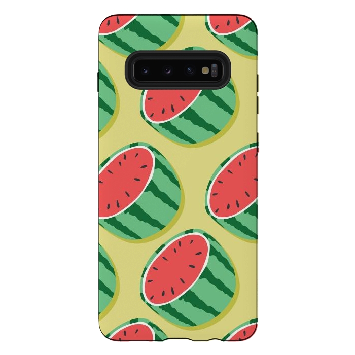Galaxy S10 plus StrongFit Watermelon pattern 02 by Jelena Obradovic