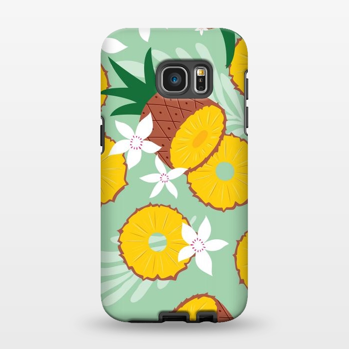 Galaxy S7 EDGE StrongFit Pineapple pattern 02 by Jelena Obradovic