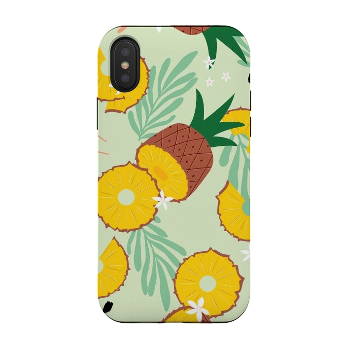 iPhone Xs / X StrongFit Pineapple pattern 03 by Jelena Obradovic