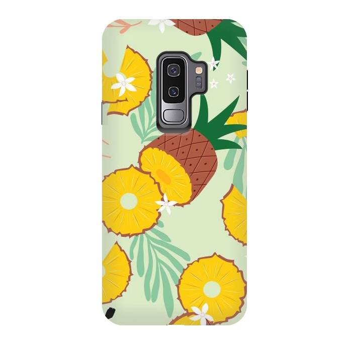 Galaxy S9 plus StrongFit Pineapple pattern 03 by Jelena Obradovic