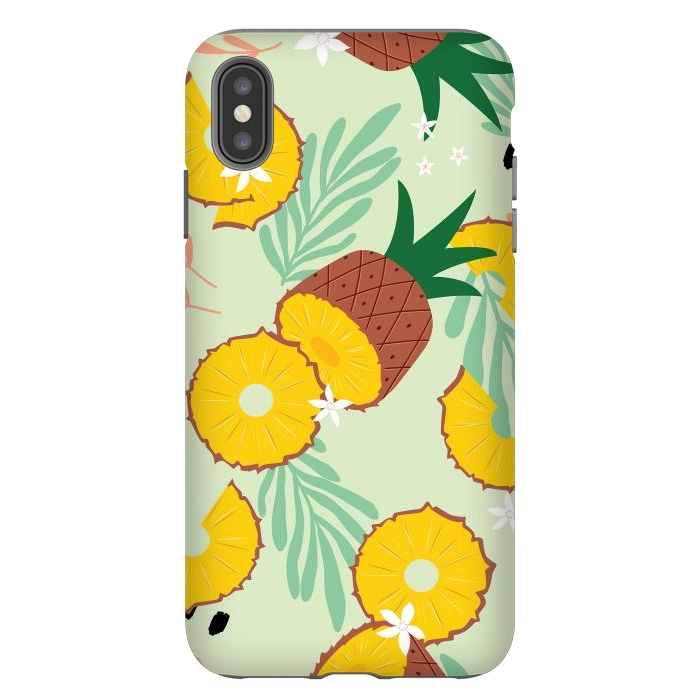 iPhone Xs Max StrongFit Pineapple pattern 03 by Jelena Obradovic